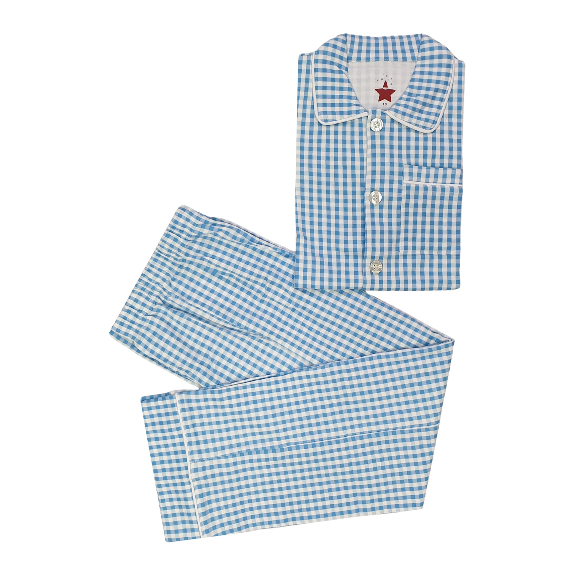 911 GINGHAM BLUE S/S